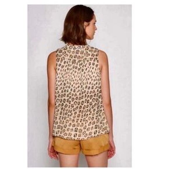 NWT Joie Corie Leopard Animal Print Silk Sleeveless Blouse Sz M - Picture 7 of 12